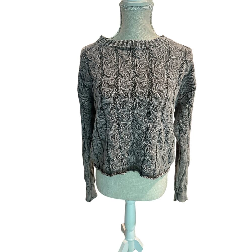 ADORA Cut Edge Detail Mineral Washed Sweater Size Medium 100% Cotton